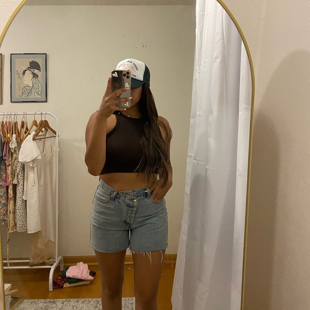 2/$15 bundle Brown high neck crop top